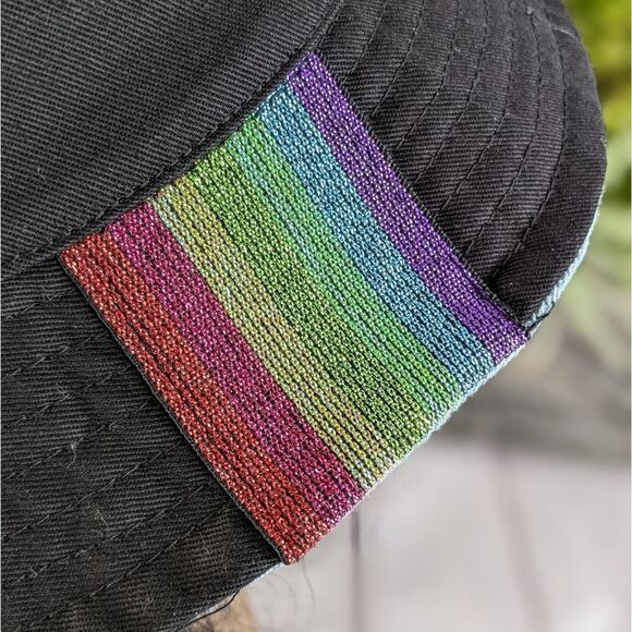 Rainbow Reversable Denim/Black Bucket Hat - Picture 7 of 11
